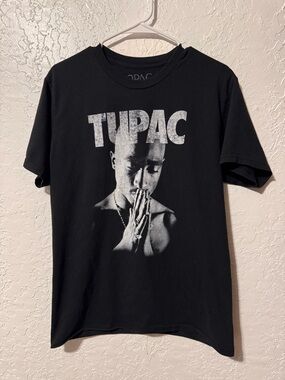 Tupac Shakur Men's Official Licensed 2Pac Prayer Graphic Hip Hop Rap Tee
